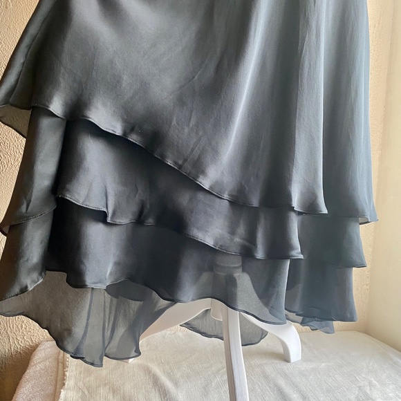 NWT Ann Taylor black silk bias cut long skirt Size 6 - Picture 4 of 15